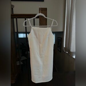 White Dress with pearls straps in size XS-S